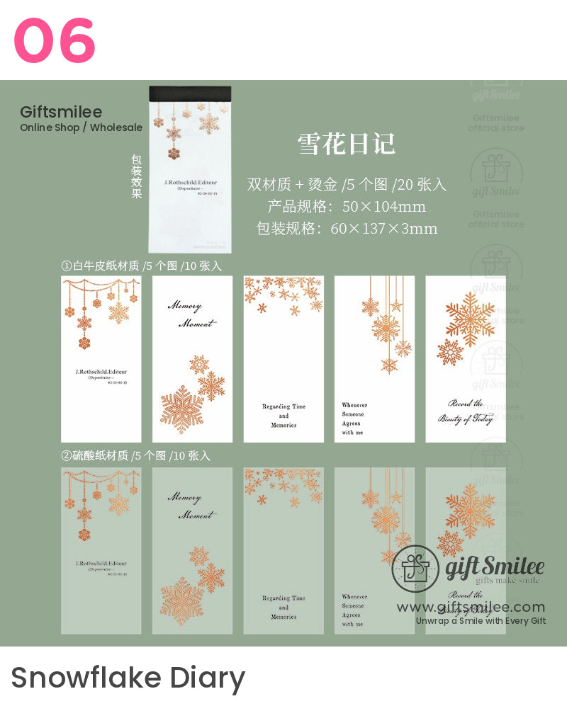 Metallic Foil Illustrated Tear-Off 6 Designs Sticky Notes Memo Pad | KS-NP-434