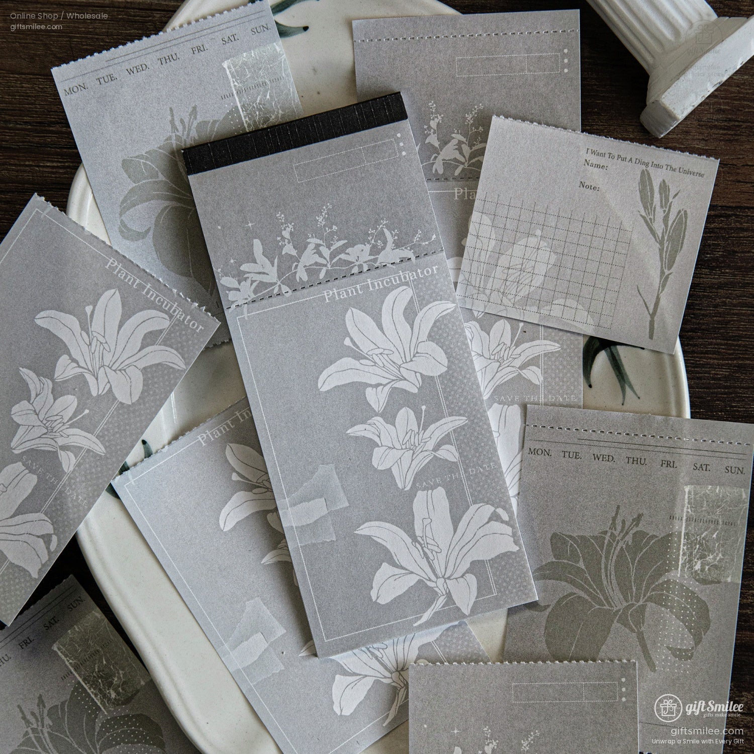 Matte Paper Tear-Off Vintage Botanical Long Sticky Notes Pad | KS-NP-437