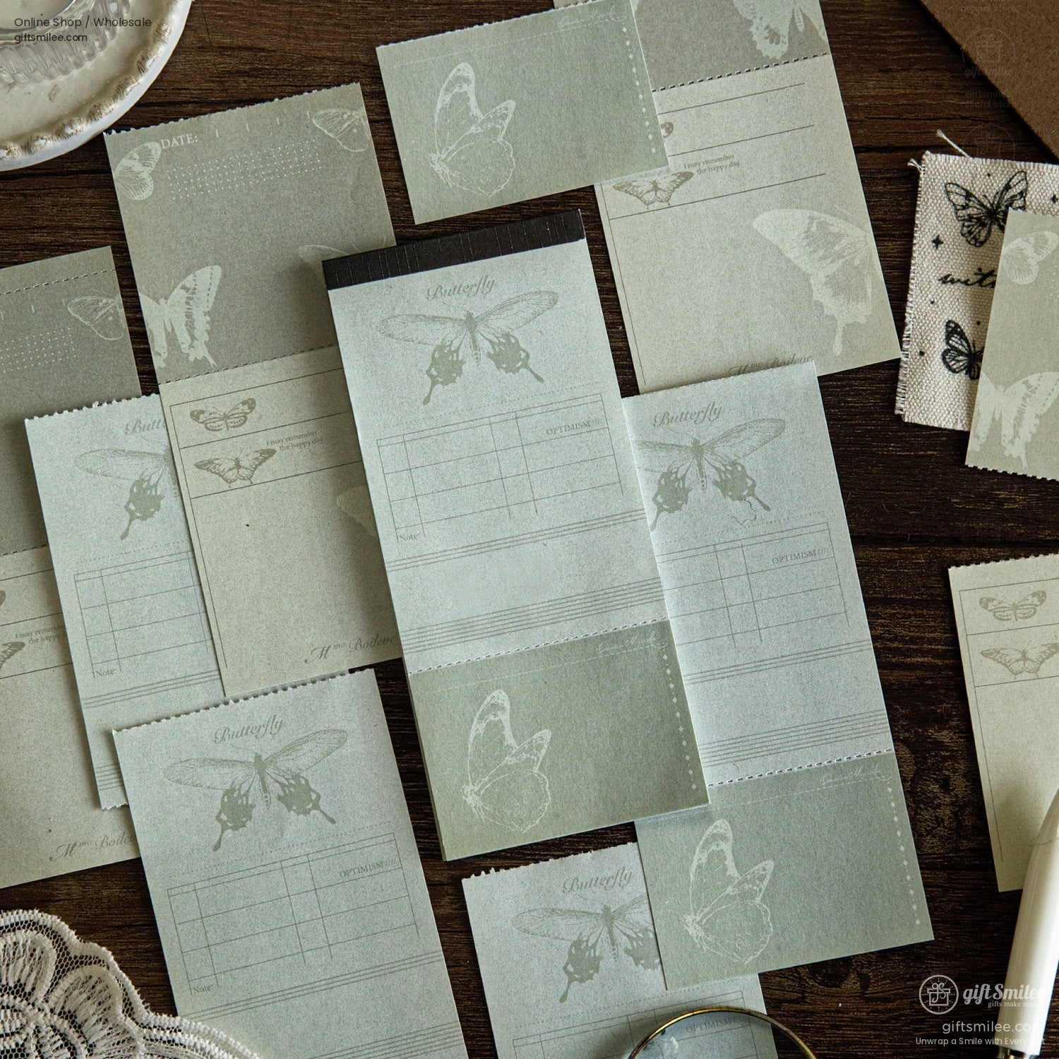 Matte Paper Tear-Off Vintage Botanical Long Sticky Notes Pad | KS-NP-437