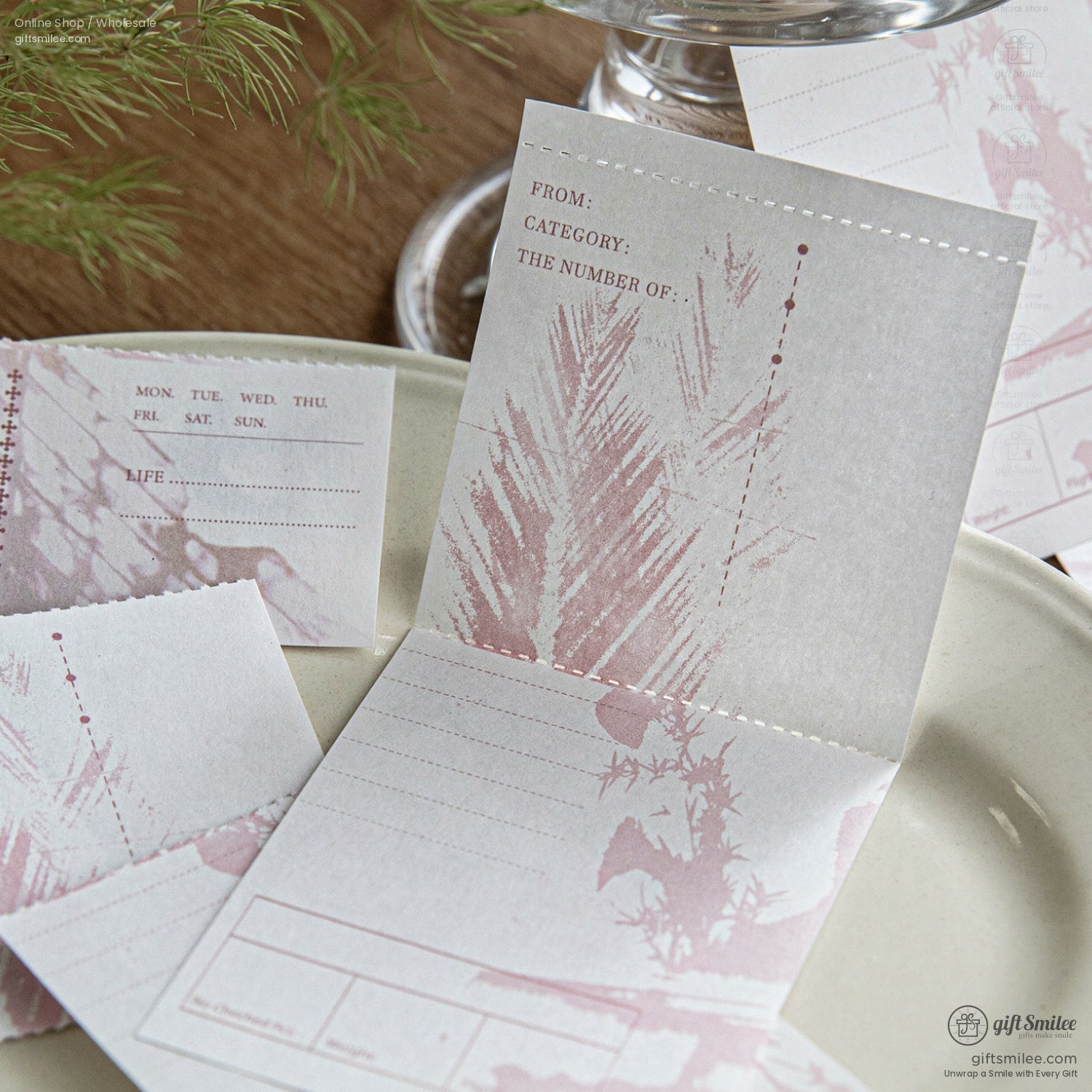 Matte Paper Tear-Off Vintage Botanical Long Sticky Notes Pad | KS-NP-437