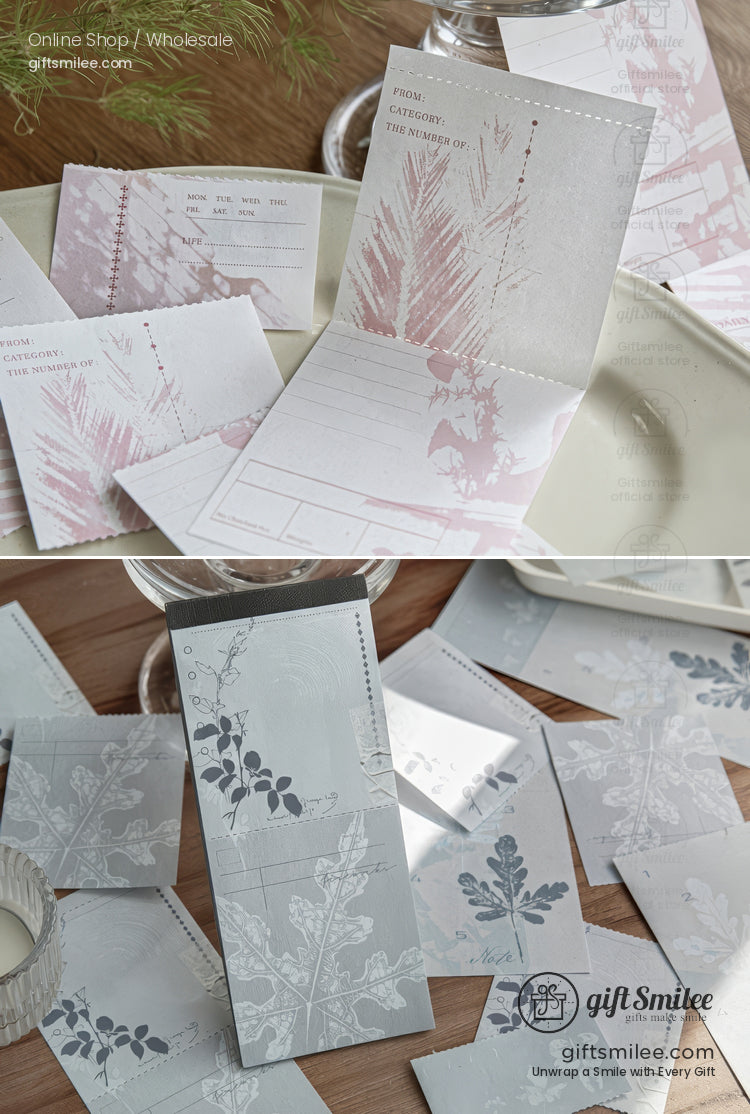 Matte Paper Tear-Off Vintage Botanical Long Sticky Notes Pad | KS-NP-437