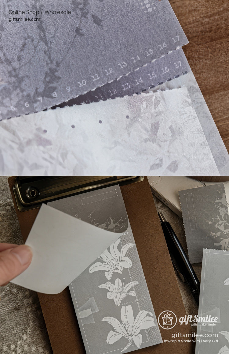 Matte Paper Tear-Off Vintage Botanical Long Sticky Notes Pad | KS-NP-437