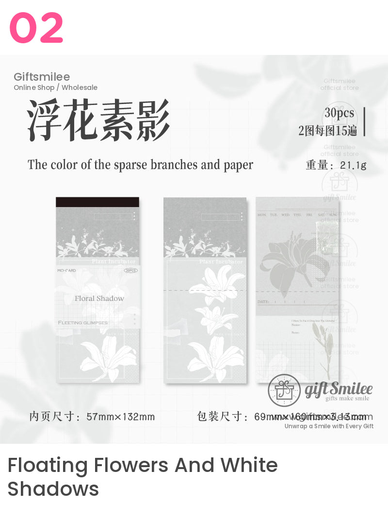 Matte Paper Tear-Off Vintage Botanical Long Sticky Notes Pad | KS-NP-437