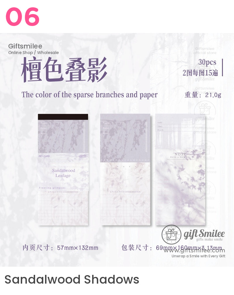 Matte Paper Tear-Off Vintage Botanical Long Sticky Notes Pad | KS-NP-437