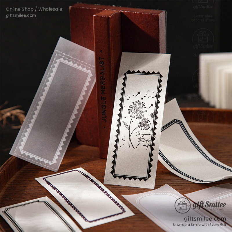 Textured Cotton Paper Vintage Border Prints 8 Color Spines Mini Memo Pad | KS-NP-438