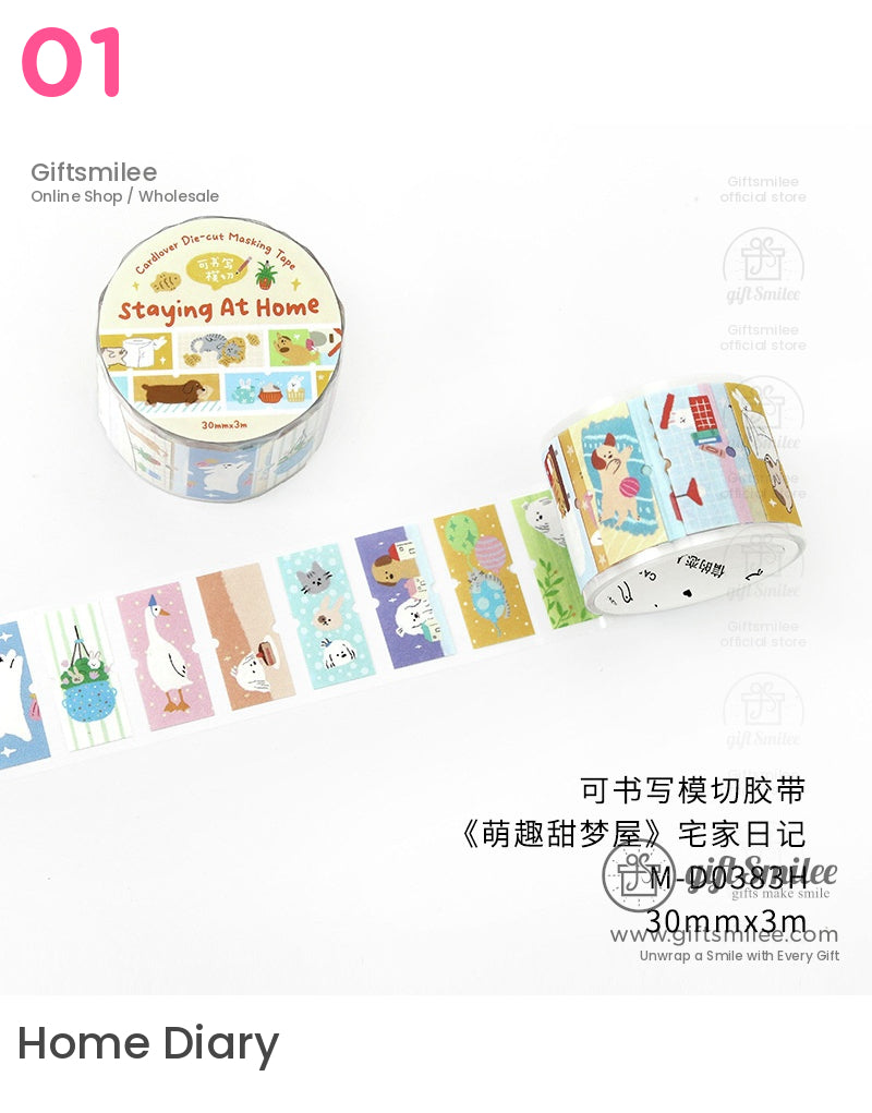 Kawaii Labels 熊兔卷膠帶 | KS-RT-1669