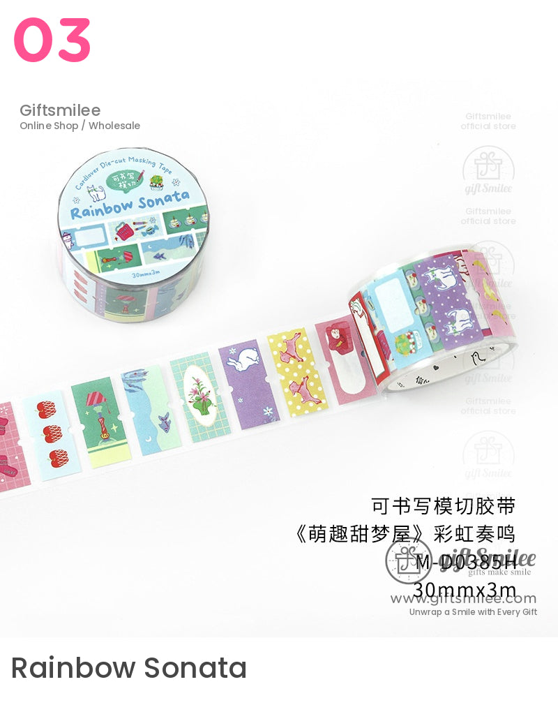 Kawaii Labels 熊兔卷膠帶 | KS-RT-1669