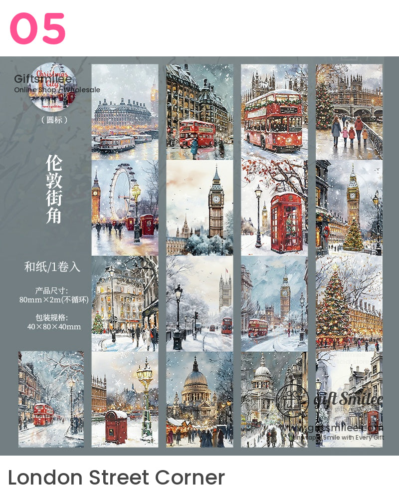 大背景聖誕城大背景紙膠帶 | KS-RT-1677 