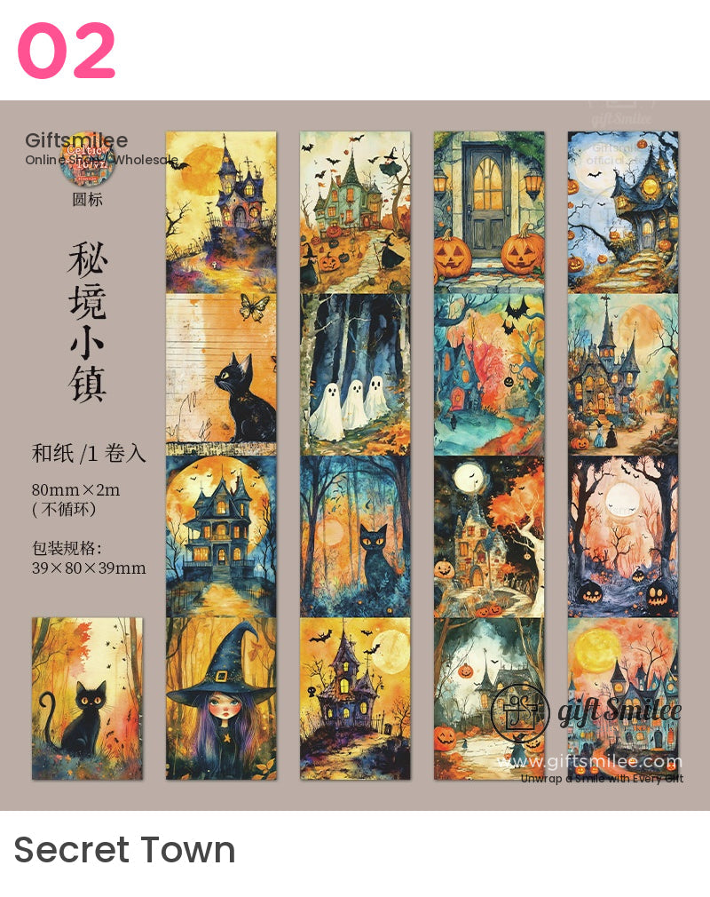 凱爾特鎮黑暗魔法背景寵物模切膠帶套裝 | KS-RT-1678 