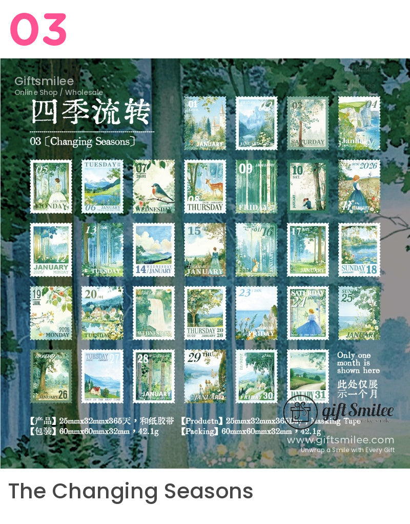 2026 年日期數字每日付款卷帶 | KS-RT-1701 