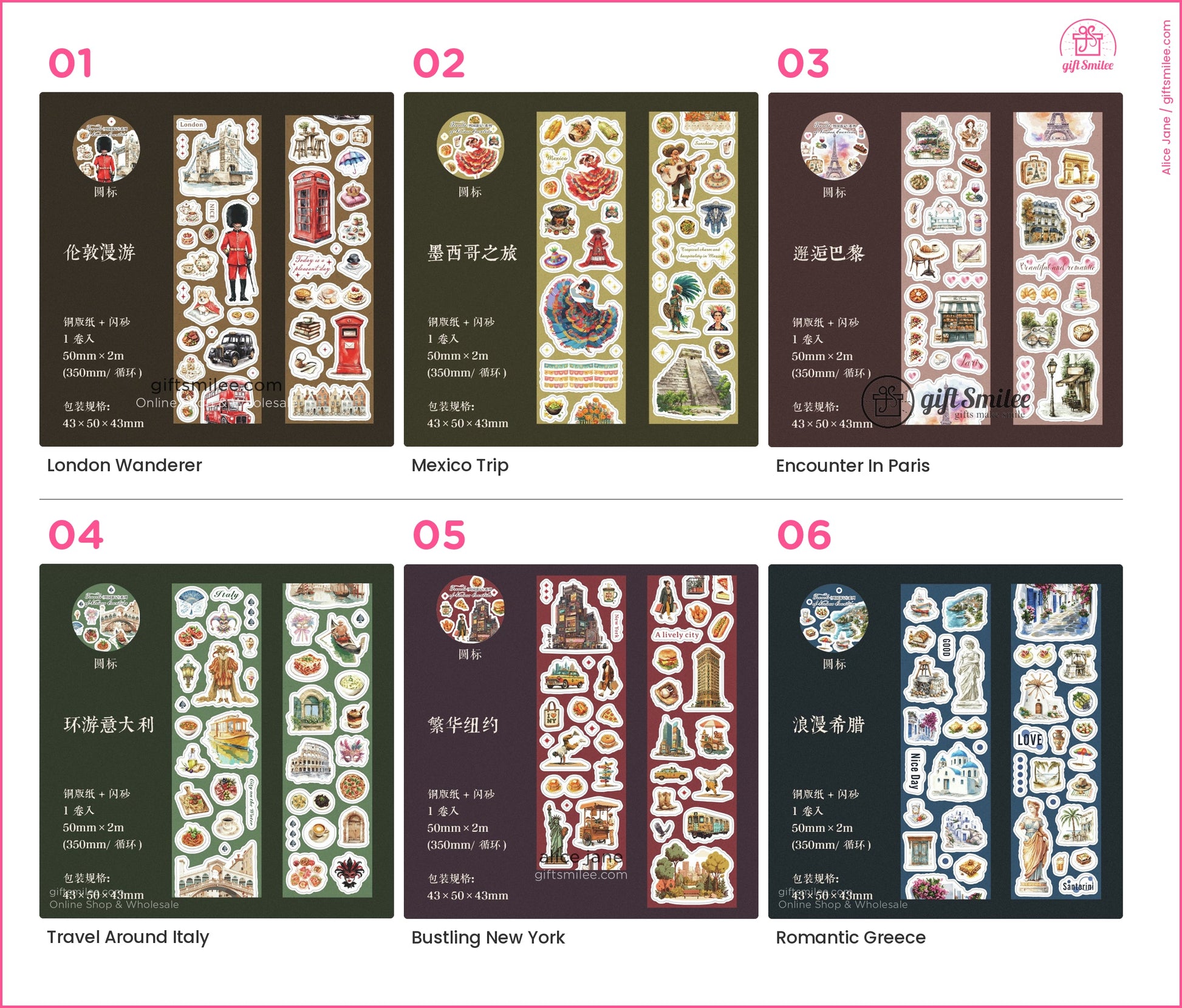 London Wanderer travel-themed sticker set with British icons like guard, phone booth, and landmarks.