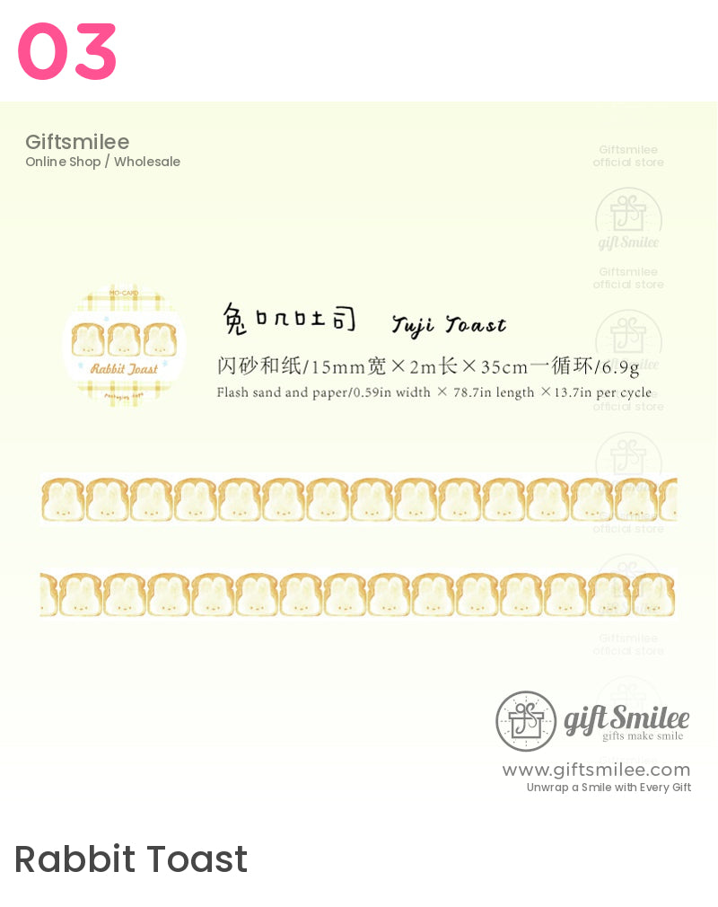 Glitter Washi With Dessert Cat Illustrations Washi Tape | KS-RT-1730