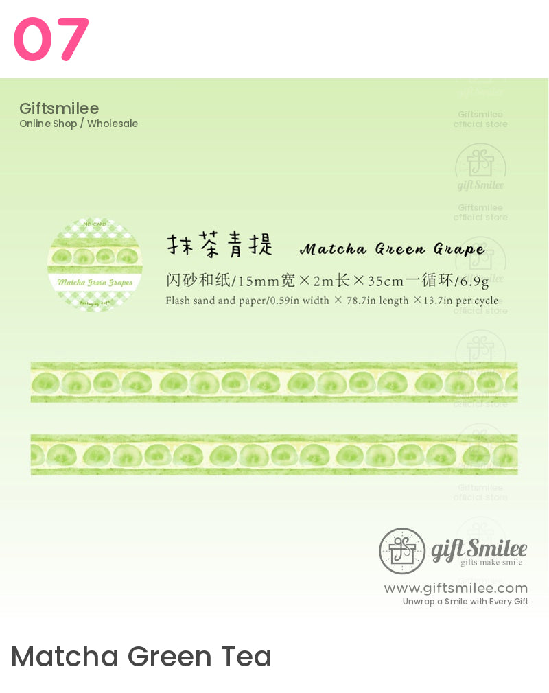 Glitter Washi With Dessert Cat Illustrations Washi Tape | KS-RT-1730