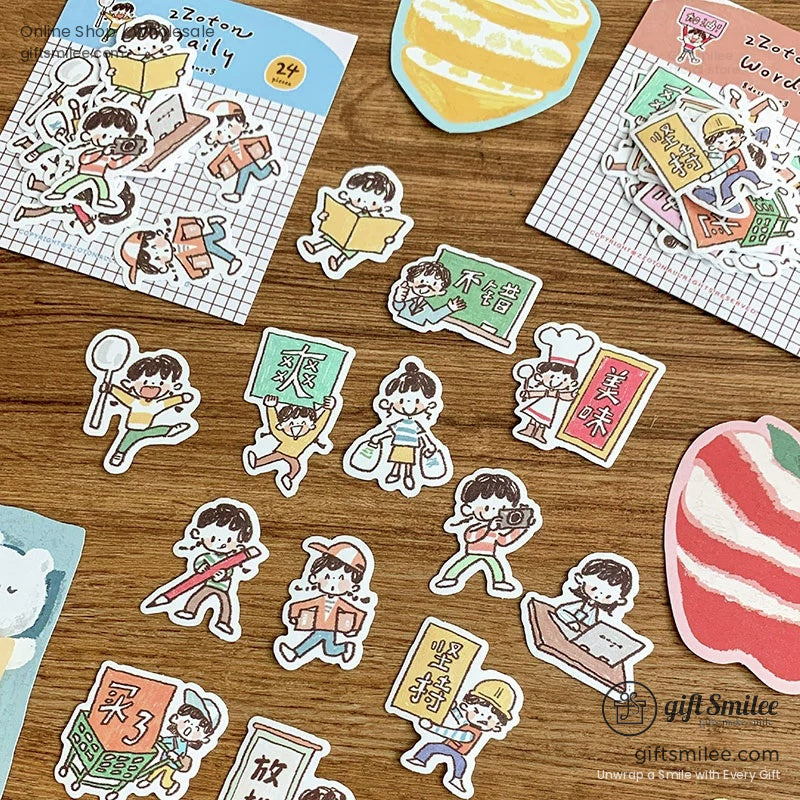 Pencil Man Decorative Tape And Sticker Set | KS-RT-1733