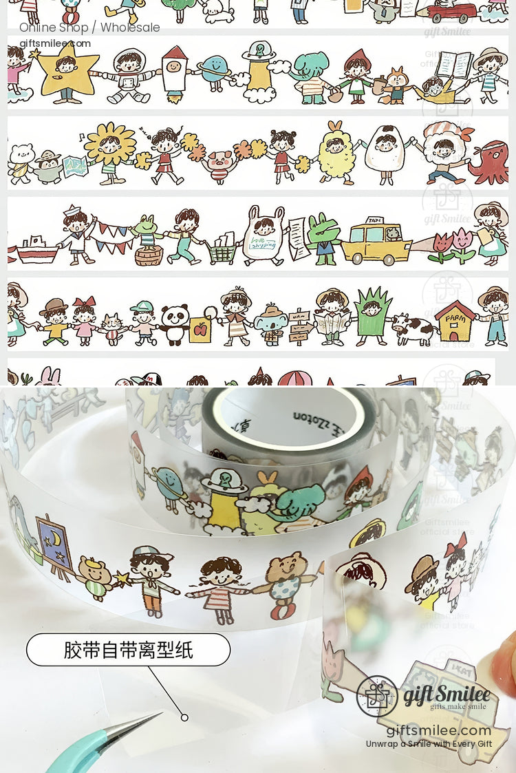 Pencil Man Decorative Tape And Sticker Set | KS-RT-1733