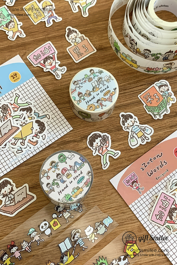 Pencil Man Decorative Tape And Sticker Set | KS-RT-1733