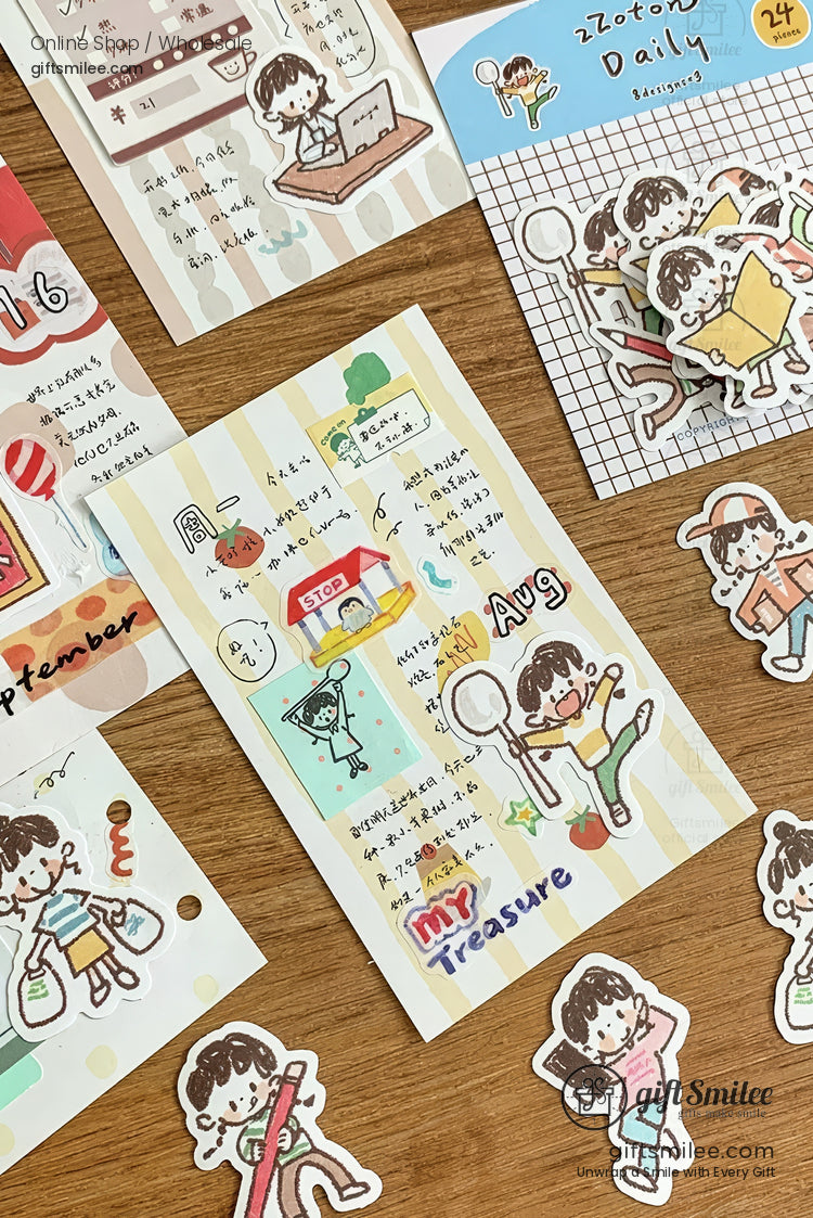 Pencil Man Decorative Tape And Sticker Set | KS-RT-1733