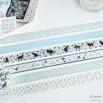 Foiled Mosaic Pattern Pastel Tile Motifs Washi Tape | KS-RT-1756