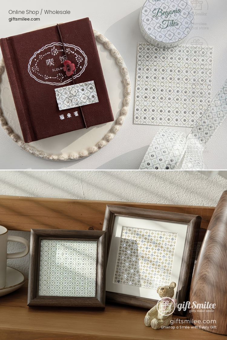 Foiled Mosaic Pattern Pastel Tile Motifs Washi Tape | KS-RT-1756