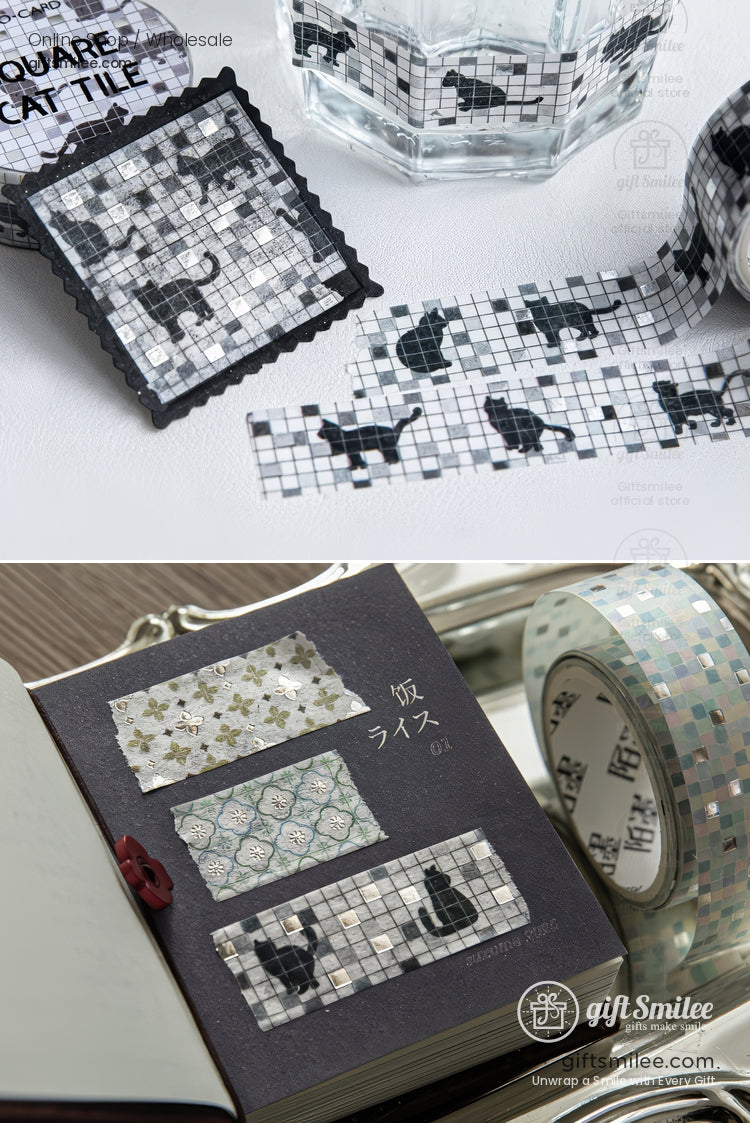 Foiled Mosaic Pattern Pastel Tile Motifs Washi Tape | KS-RT-1756