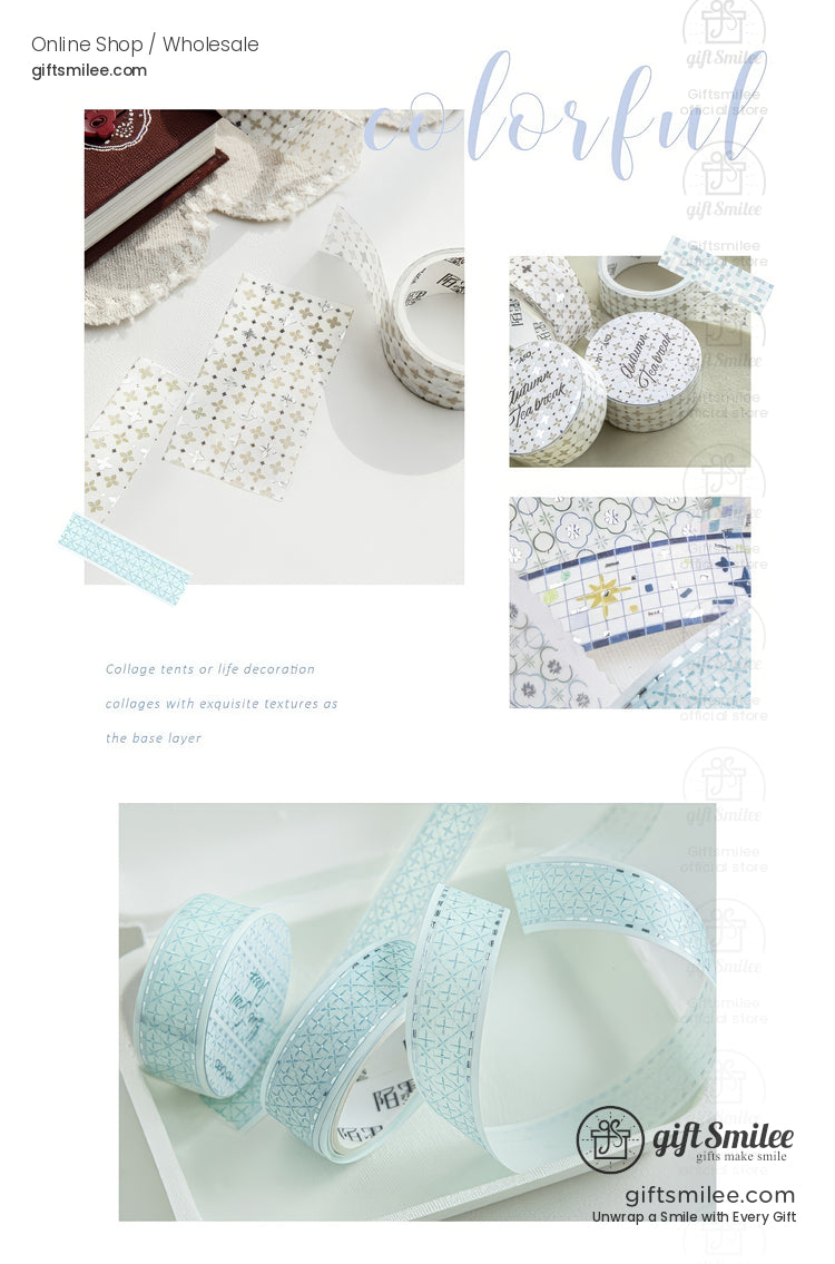 Foiled Mosaic Pattern Pastel Tile Motifs Washi Tape | KS-RT-1756