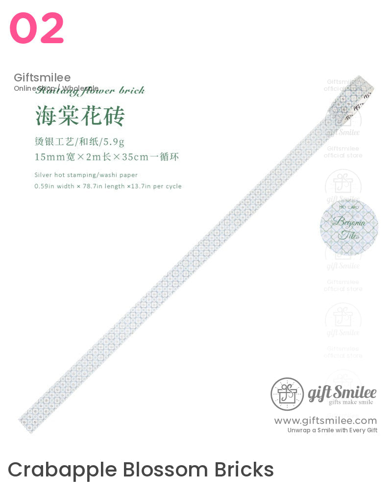 Foiled Mosaic Pattern Pastel Tile Motifs Washi Tape | KS-RT-1756