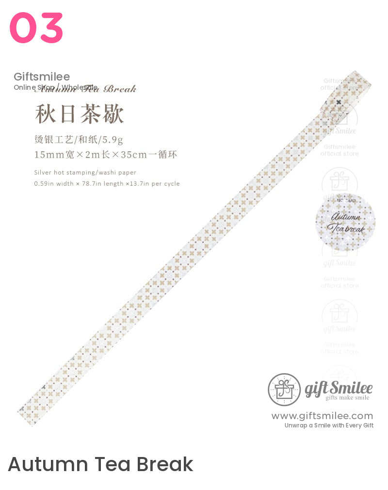 Foiled Mosaic Pattern Pastel Tile Motifs Washi Tape | KS-RT-1756