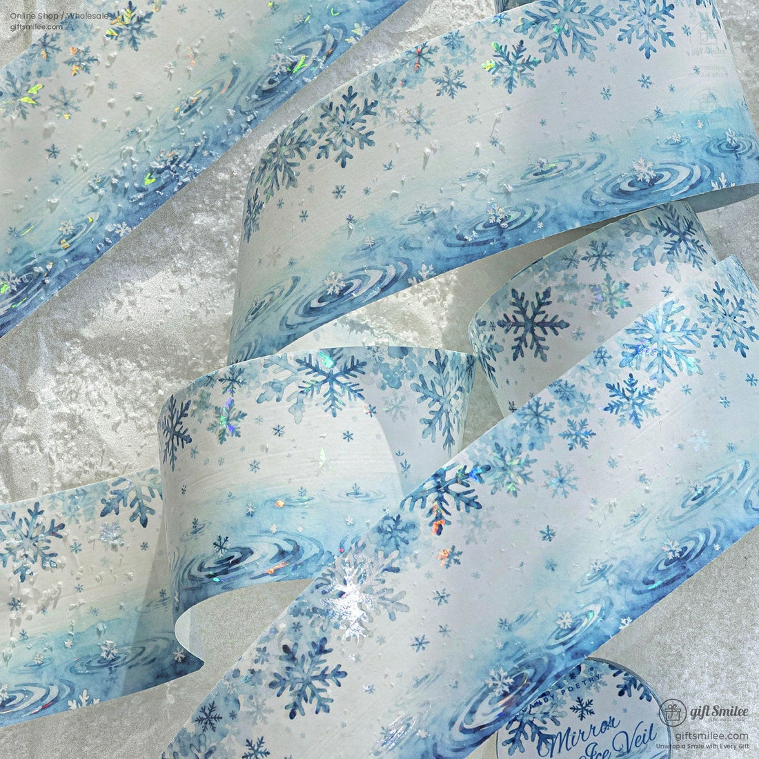 Holographic Floral Watercolor Seasonal Gradient Decorative Washi Tape | KS-RT-1760