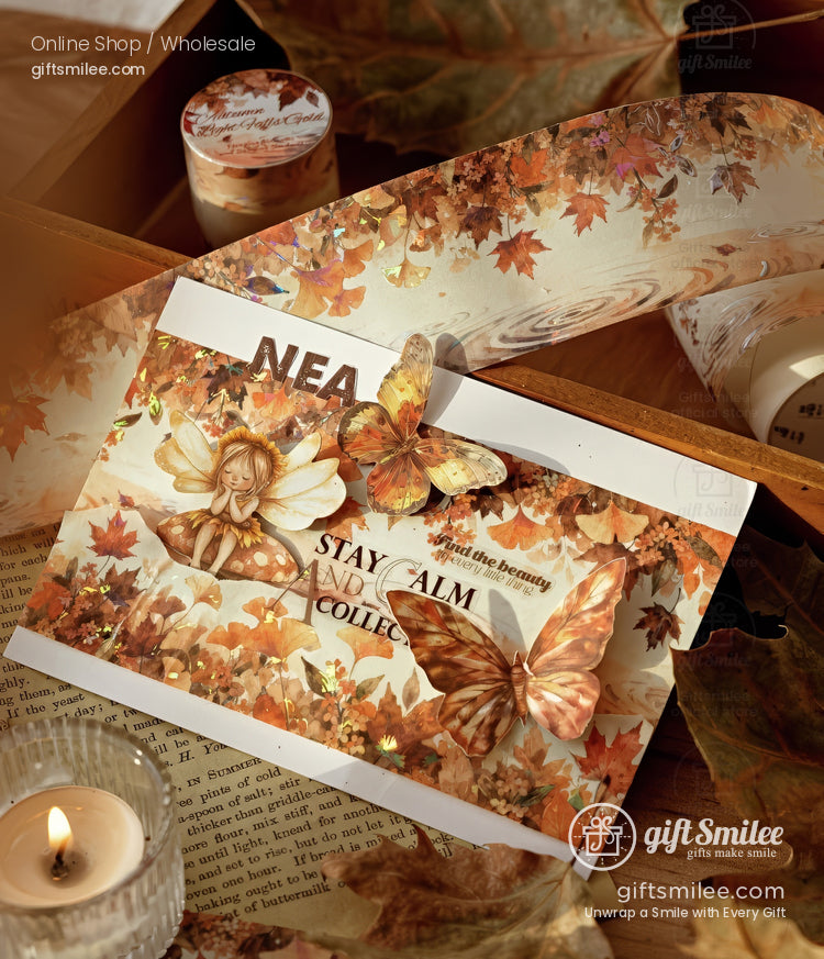 Holographic Floral Watercolor Seasonal Gradient Decorative Washi Tape | KS-RT-1760