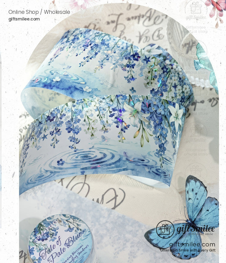 Holographic Floral Watercolor Seasonal Gradient Decorative Washi Tape | KS-RT-1760