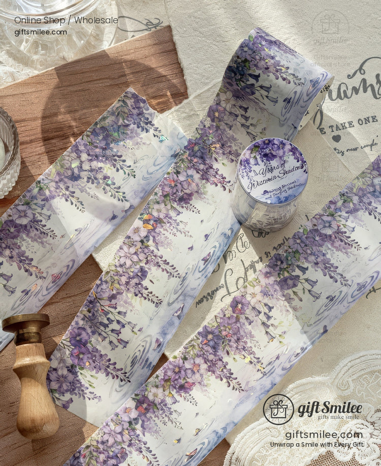 Holographic Floral Watercolor Seasonal Gradient Decorative Washi Tape | KS-RT-1760