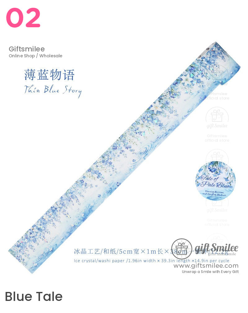 Holographic Floral Watercolor Seasonal Gradient Decorative Washi Tape | KS-RT-1760