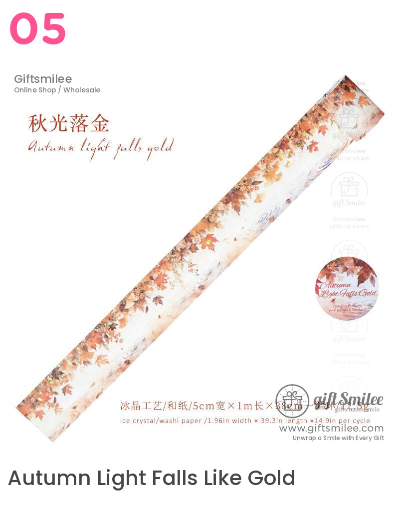 Holographic Floral Watercolor Seasonal Gradient Decorative Washi Tape | KS-RT-1760