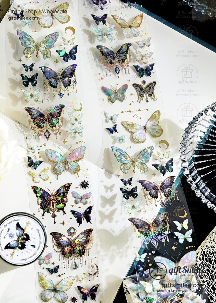 Holographic Gold-Foil Die-Cut Pet Butterfly Die-Cut Tape | KS-RT-1764