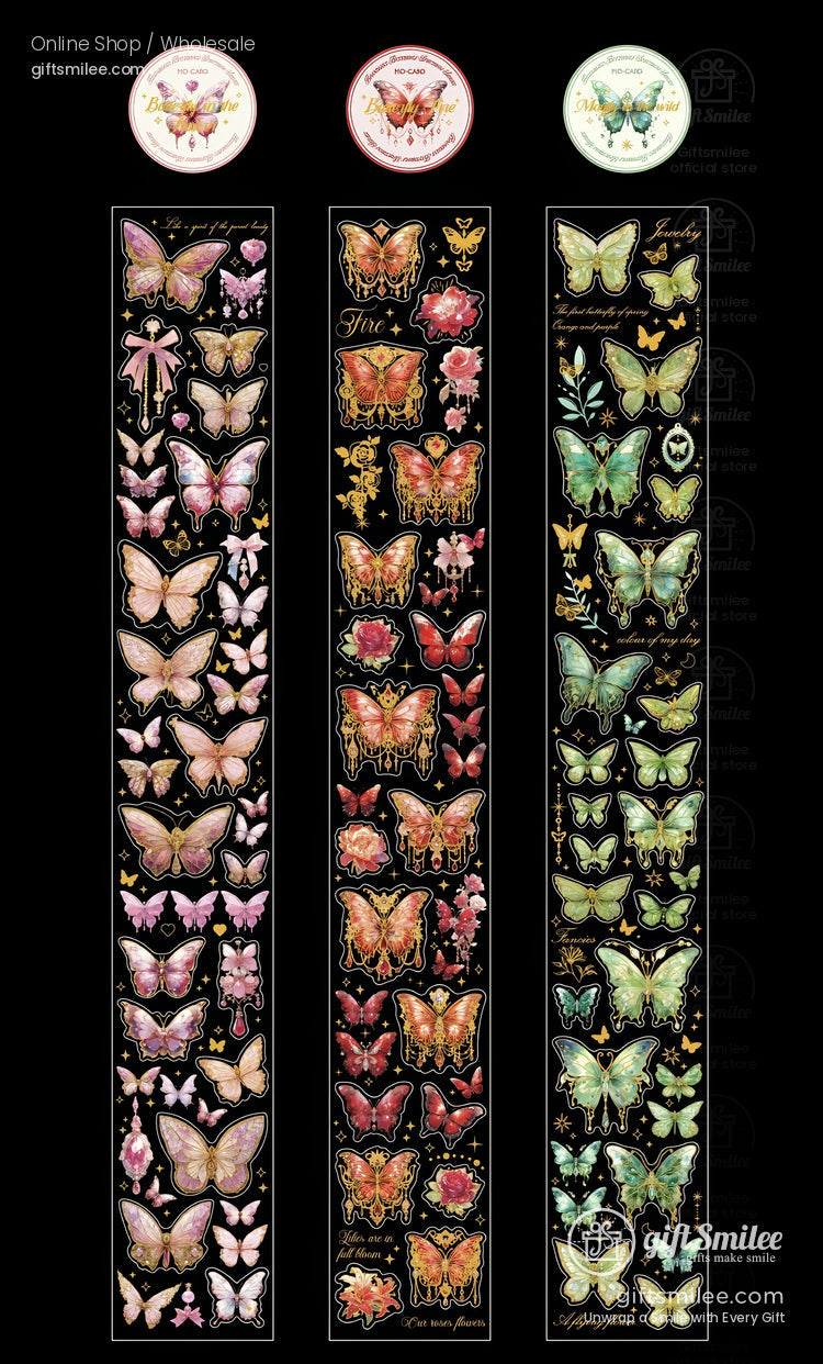 Holographic Gold-Foil Die-Cut Pet Butterfly Die-Cut Tape | KS-RT-1764