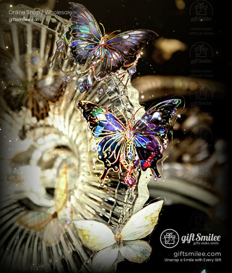 Holographic Gold-Foil Die-Cut Pet Butterfly Die-Cut Tape | KS-RT-1764