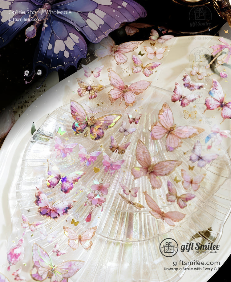 Holographic Gold-Foil Die-Cut Pet Butterfly Die-Cut Tape | KS-RT-1764