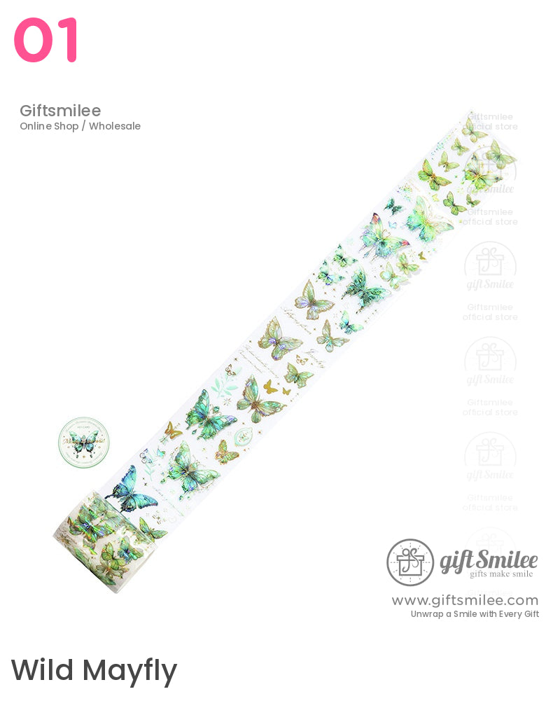 Holographic Gold-Foil Die-Cut Pet Butterfly Die-Cut Tape | KS-RT-1764