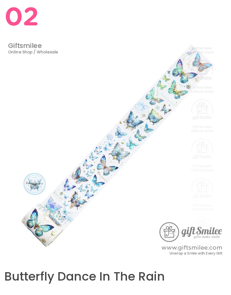 Holographic Gold-Foil Die-Cut Pet Butterfly Die-Cut Tape | KS-RT-1764