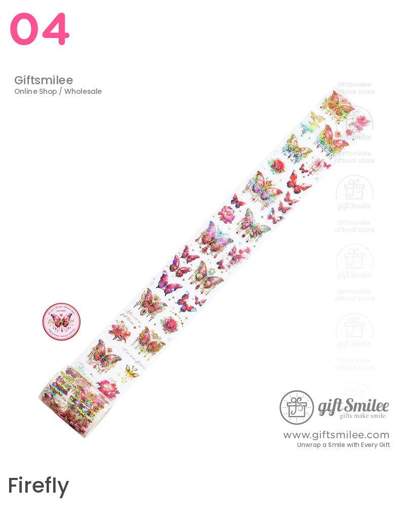 Holographic Gold-Foil Die-Cut Pet Butterfly Die-Cut Tape | KS-RT-1764