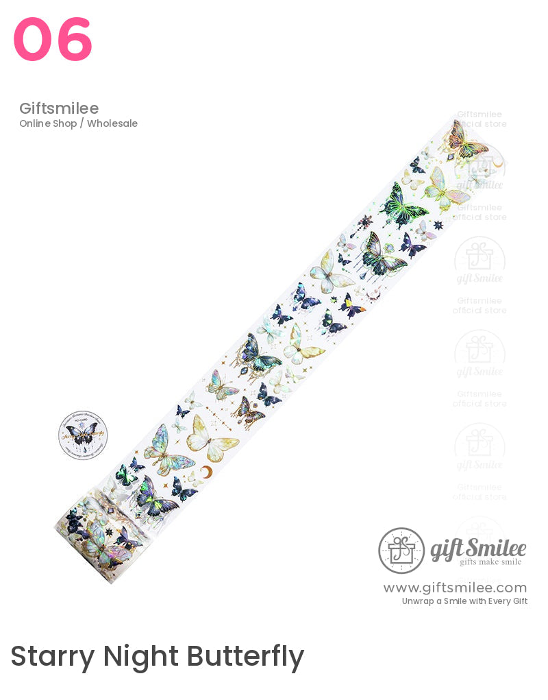 Holographic Gold-Foil Die-Cut Pet Butterfly Die-Cut Tape | KS-RT-1764