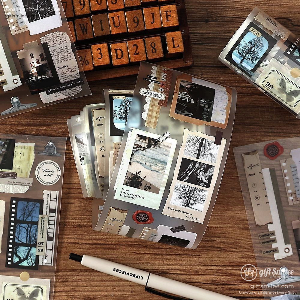 Matte Pet Transparent Vintage Collage Pet Tape | KS-RT-1765