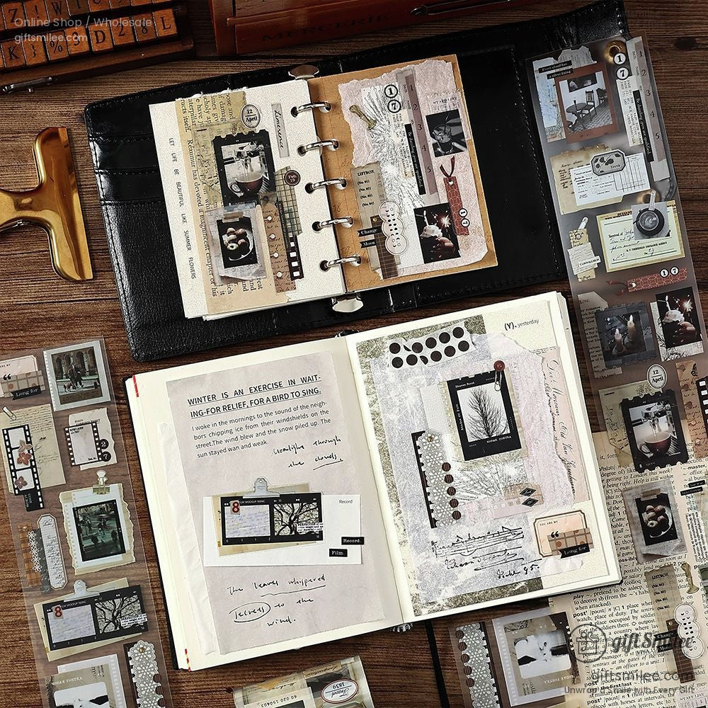 Matte Pet Transparent Vintage Collage Pet Tape | KS-RT-1765