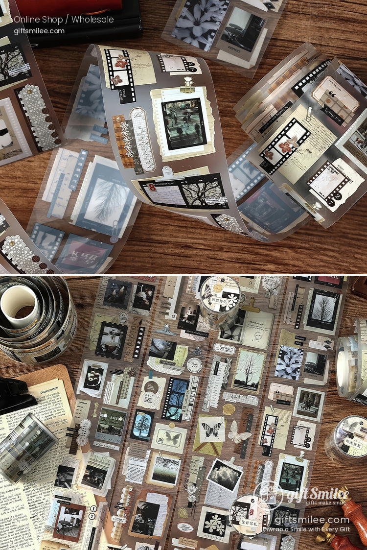 Matte Pet Transparent Vintage Collage Pet Tape | KS-RT-1765