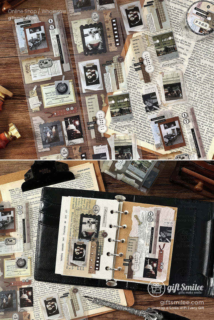 Matte Pet Transparent Vintage Collage Pet Tape | KS-RT-1765