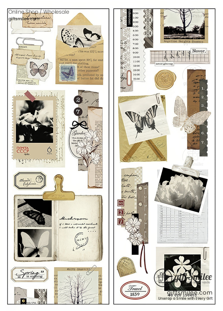 Matte Pet Transparent Vintage Collage Pet Tape | KS-RT-1765