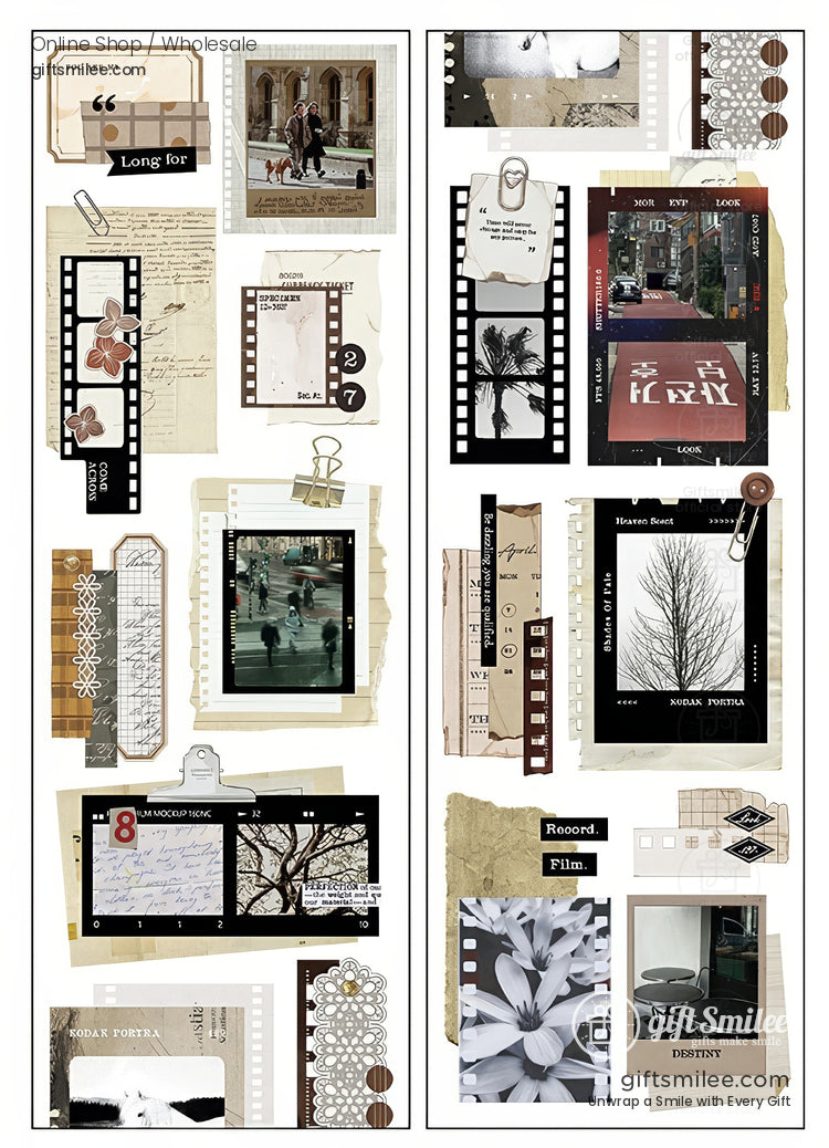 Matte Pet Transparent Vintage Collage Pet Tape | KS-RT-1765