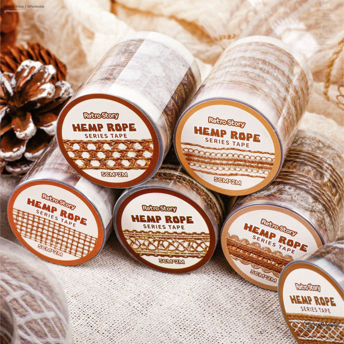 Pet Transparent Jute Texture 5Cm×2M Decorative Tape | KS-RT-1767