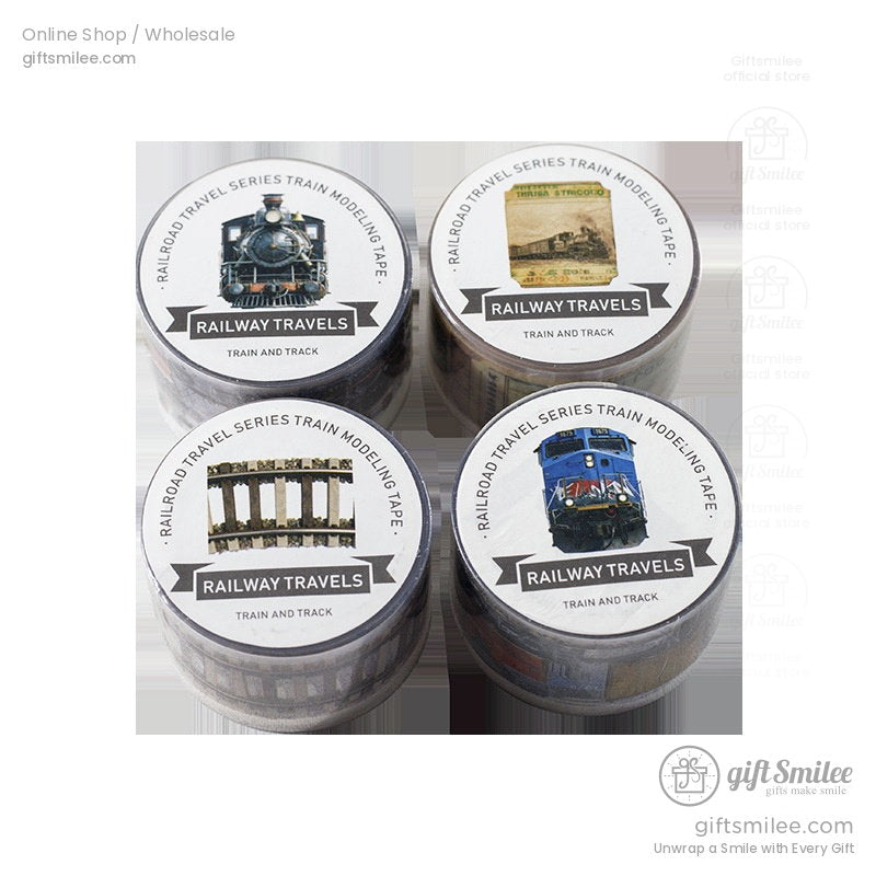 Clear Pet Vintage Railway Prints Decorative Tape | KS-RT-1784