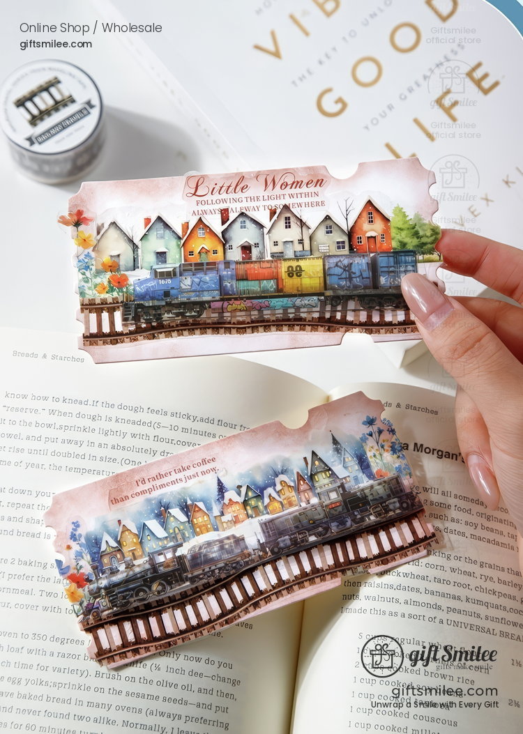 Clear Pet Vintage Railway Prints Decorative Tape | KS-RT-1784